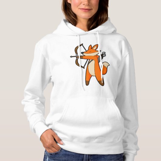 Fox as Archer mit Arrow & Bow Hoodie (Vorderseite)