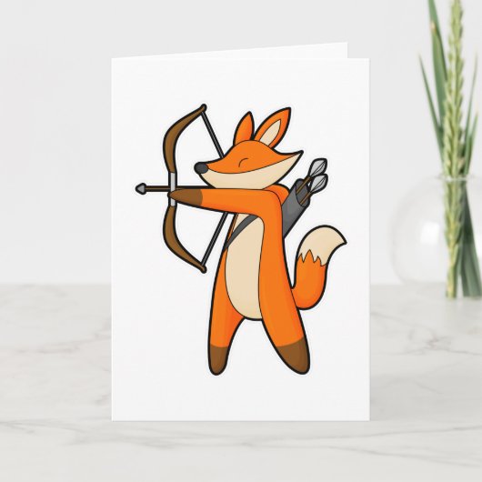 Fox as Archer mit Arrow & Bow Karte (Vorderseite)