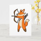 Fox as Archer mit Arrow & Bow Karte (Gelbe Blume)
