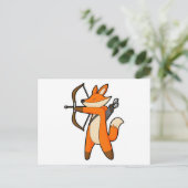 Fox as Archer mit Arrow & Bow Postkarte (Stehend Vorderseite)