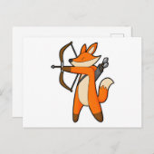 Fox as Archer mit Arrow & Bow Postkarte (Vorne/Hinten)