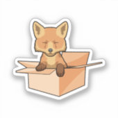 Fox as Baby in Box Aufkleber (Vorderseite)