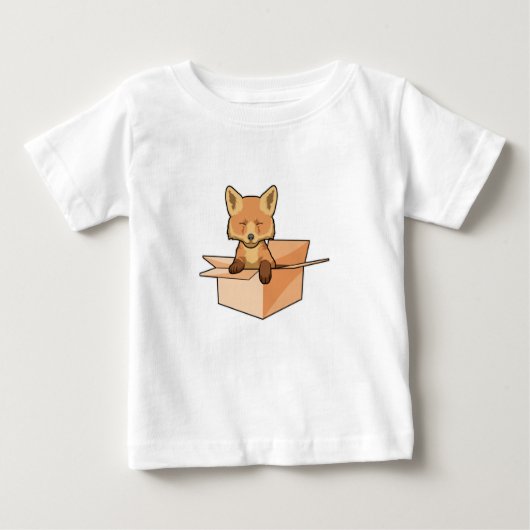 Fox as Baby in Box Baby T-shirt (Vorderseite)
