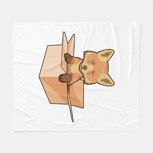 Fox as Baby in Box Fleecedecke (Vorderseite (Horizontal))