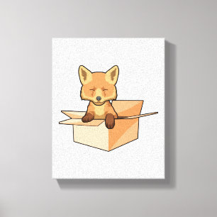 Fox as Baby in Box Leinwanddruck