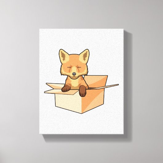 Fox as Baby in Box Leinwanddruck (Vorderseite)