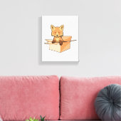 Fox as Baby in Box Leinwanddruck (Insitu (Wohnzimmer))