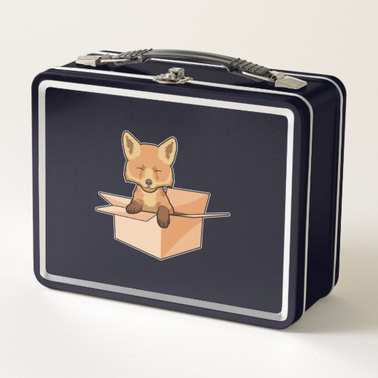 Fox as Baby in Box Metall Brotdose (Vorderseite)