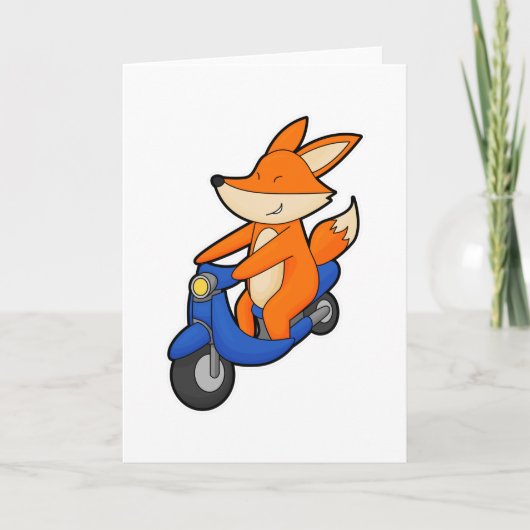 Fox as Biker with Scooter Karte (Vorderseite)