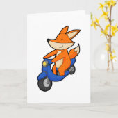 Fox as Biker with Scooter Karte (Gelbe Blume)