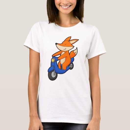 Fox as Biker with Scooter T-Shirt (Vorderseite)