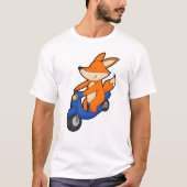 Fox as Biker with Scooter T-Shirt (Vorderseite)