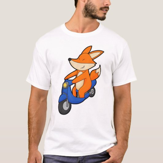 Fox as Biker with Scooter T-Shirt (Vorderseite)