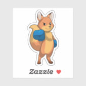 Fox as Boxer mit Boxhandschuhen Aufkleber (Blatt)