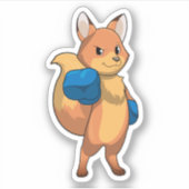 Fox as Boxer mit Boxhandschuhen Aufkleber (Vorderseite)