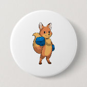 Fox as Boxer mit Boxhandschuhen Button (Vorderseite)