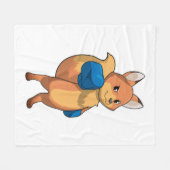 Fox as Boxer mit Boxhandschuhen Fleecedecke (Vorderseite (Horizontal))