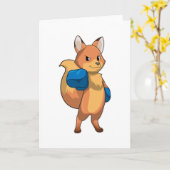 Fox as Boxer mit Boxhandschuhen Karte (Gelbe Blume)