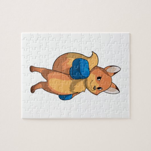 Fox as Boxer mit Boxhandschuhen Puzzle (Horizontal)
