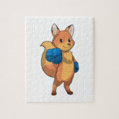 Fox as Boxer mit Boxhandschuhen Puzzle (Vertikal)