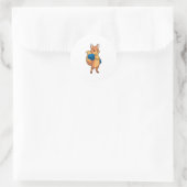 Fox as Boxer mit Boxhandschuhen Runder Aufkleber (Tasche)