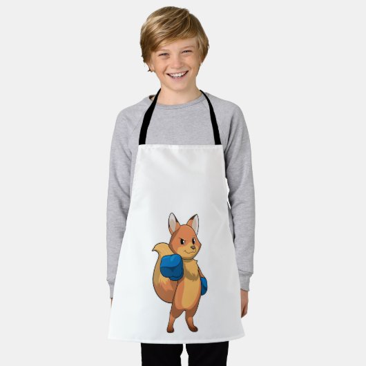 Fox as Boxer mit Boxhandschuhen Schürze (Getragen)