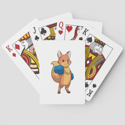Fox as Boxer mit Boxhandschuhen Spielkarten (Rückseite)