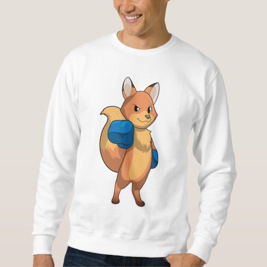 Fox as Boxer mit Boxhandschuhen Sweatshirt (Vorderseite)