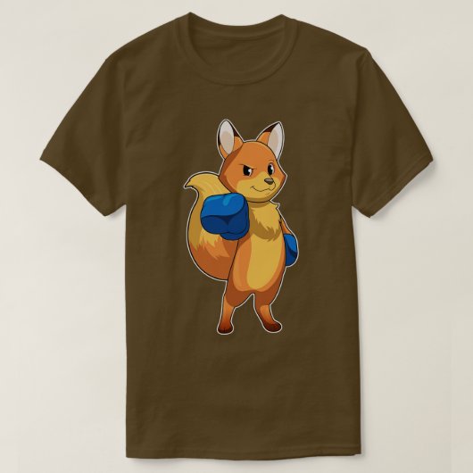 Fox as Boxer mit Boxhandschuhen T-Shirt (Design vorne)