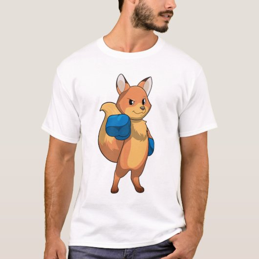 Fox as Boxer mit Boxhandschuhen T-Shirt (Vorderseite)