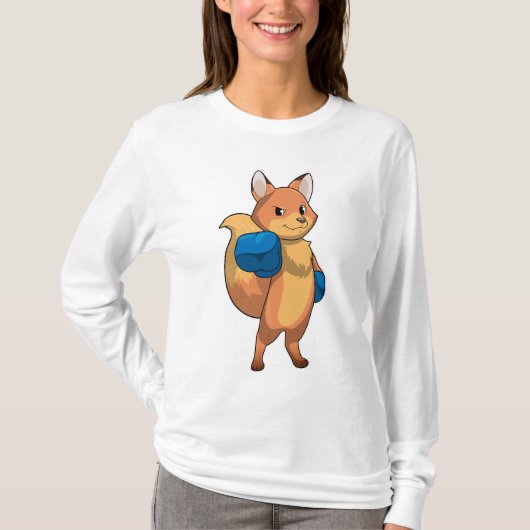 Fox as Boxer mit Boxhandschuhen T-Shirt (Vorderseite)