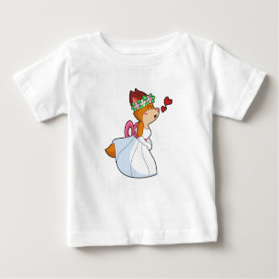 Fox as Bride mit Hochzeitskleid & Blume Wrea Baby T-shirt