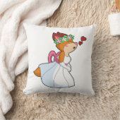 Fox as Bride mit Hochzeitskleid & Blume Wrea Kissen (Decke)