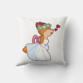 Fox as Bride mit Hochzeitskleid & Blume Wrea Kissen (Rückseite)