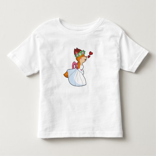 Fox as Bride mit Hochzeitskleid & Blume Wrea Kleinkind T-shirt (Vorderseite)