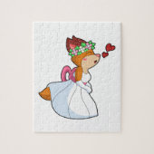 Fox as Bride mit Hochzeitskleid & Blume Wrea Puzzle (Vertikal)