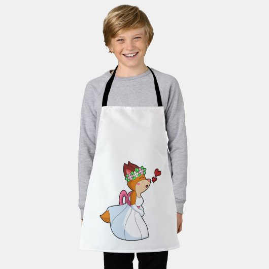 Fox as Bride mit Hochzeitskleid & Blume Wrea Schürze (Getragen)