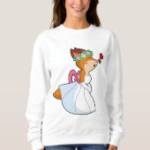Fox as Bride mit Hochzeitskleid & Blume Wrea Sweatshirt (Vorderseite)