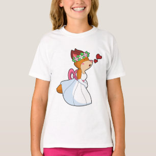 Fox as Bride mit Hochzeitskleid & Blume Wrea T-Shirt