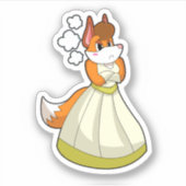 Fox as Bridge with Wedding Dress.PNG Aufkleber (Vorderseite)