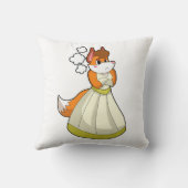 Fox as Bridge with Wedding Dress.PNG Kissen (Rückseite)
