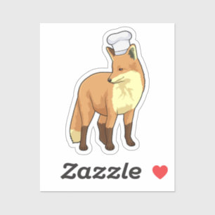 Fox as Cook mit Koch Hut Aufkleber