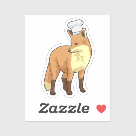 Fox as Cook mit Koch Hut Aufkleber (Blatt)