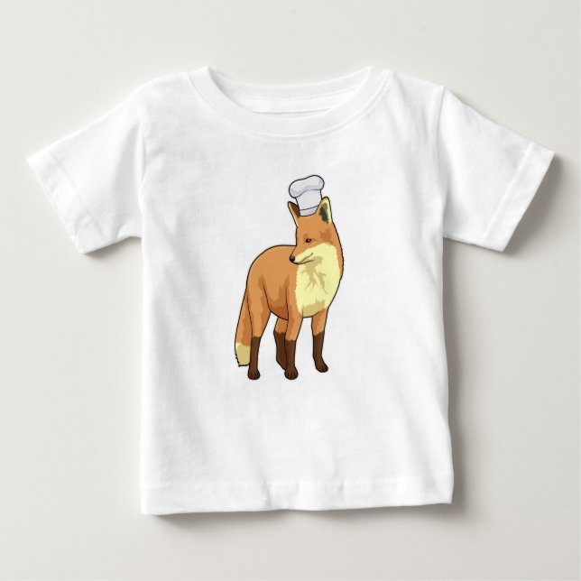 Fox as Cook mit Koch Hut Baby T-shirt (Vorderseite)