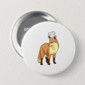 Fox as Cook mit Koch Hut Button (Vorne & Hinten)