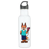 Fox as Fresser mit Haartrockner Edelstahlflasche (Vorderseite)