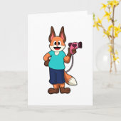 Fox as Fresser mit Haartrockner Karte (Gelbe Blume)
