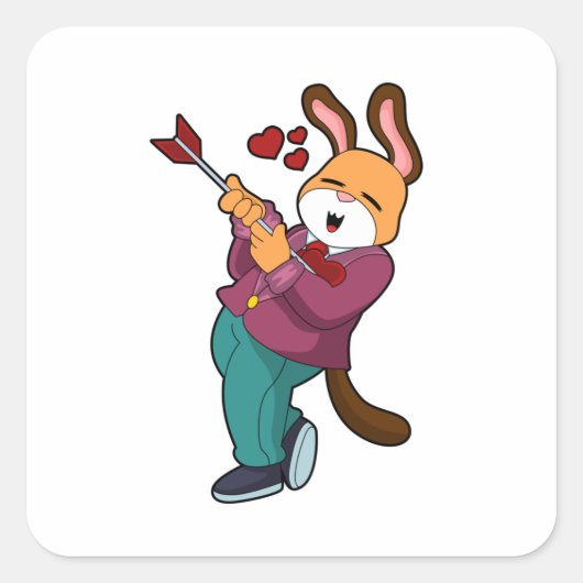 Fox as Groom mit Anzug Quadratischer Aufkleber (Vorderseite)