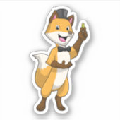 Fox as Groom mit Hochzeitsring Aufkleber (Vorderseite)