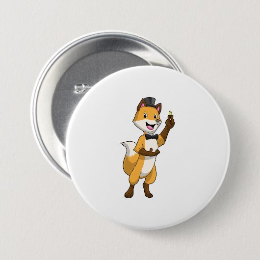 Fox as Groom mit Hochzeitsring Button (Vorne & Hinten)